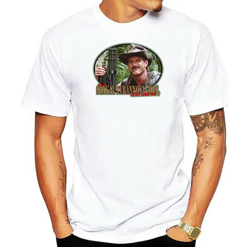 Title: 80 Schwarzenegger Classic Predator Blain Sexual Tyrannosaurus custom tee