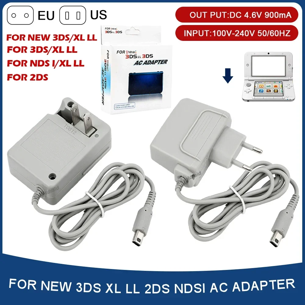 For NEW 3DS XL LL AC Power Supply For DSi XL 2DS 3DS Gaming Console Charger AC Adapter 100V-240V EU US Plug