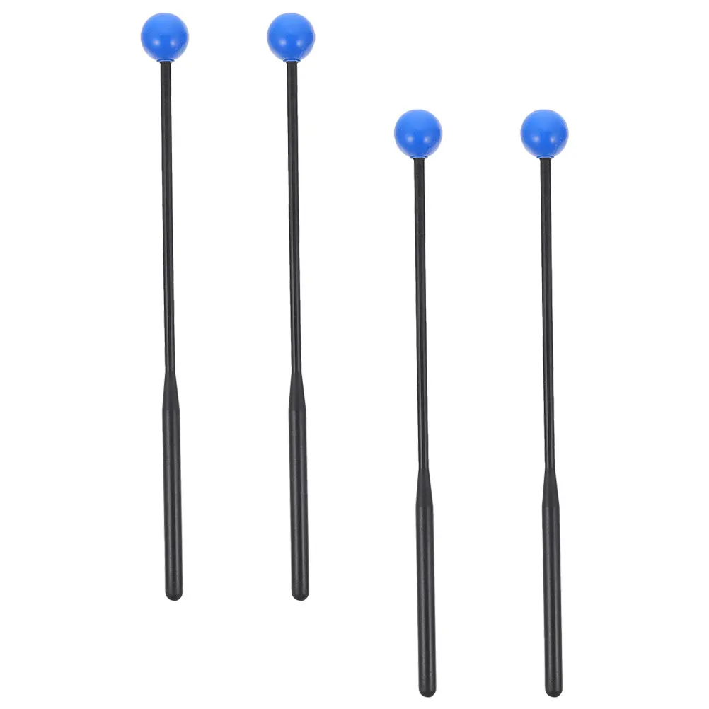 

2 Pairs Children Drumsticks Blue Rubber Mallets Marimba Xylophone Sticks Percussion Instrument ABS Black Shaft Durability Music