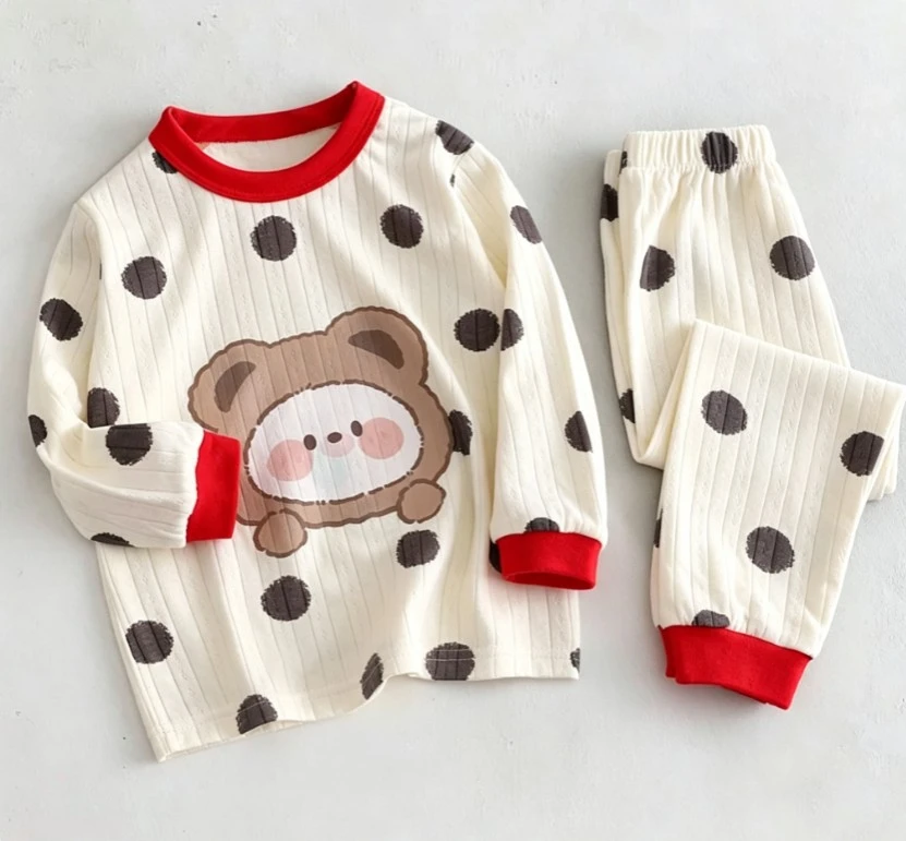 Infant Cartoon Print Pajama Two Piece Suit Baby 6M-4Y Sets Kid Cotton Tops+ Long Pants Toddler Kid Popular Clothing Suits Wear