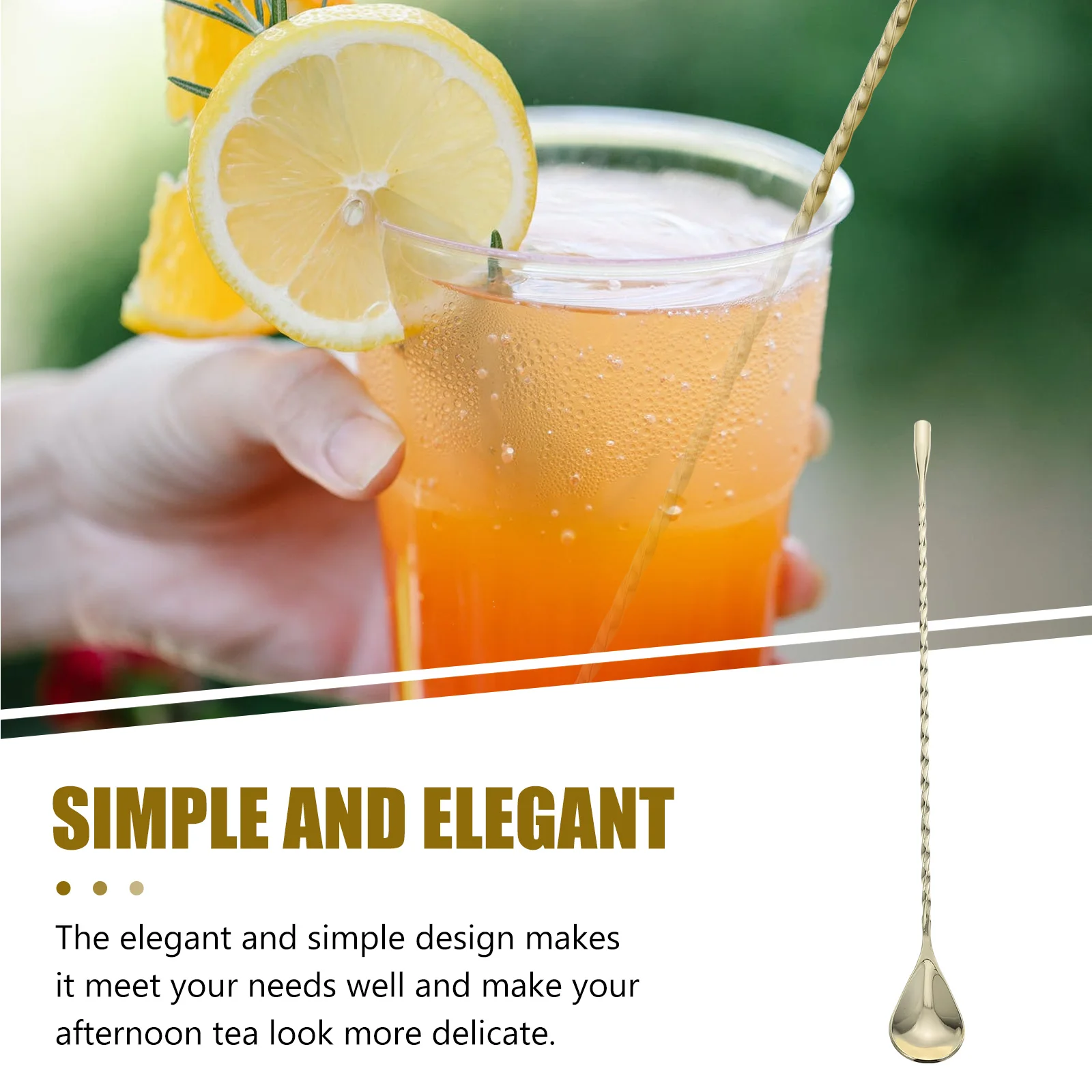 

Bar Mixing Spoon Stainless Steel Spiral Pattern Stirring Stick for Milk Tea Coffee Shop Home Bar Use Cocktail Mixing Sticks