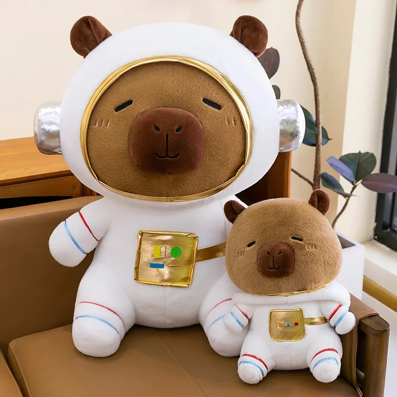 Capybara Astronaut Plush Toy Capybara Stuffed Doll Cute Kawaii Cuddly Pillow Kids Birthday Xmas Gift for Children Soft Plushie