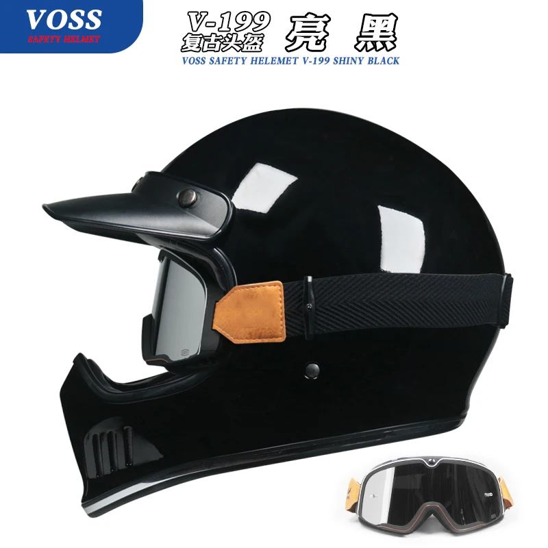 Vintage Full Face Helmet Motocross  Downhill Casque Moto Cross Motorbike Casque Sun Brim  헬멧반모 Capacete Scooter Helmets Kask DOT