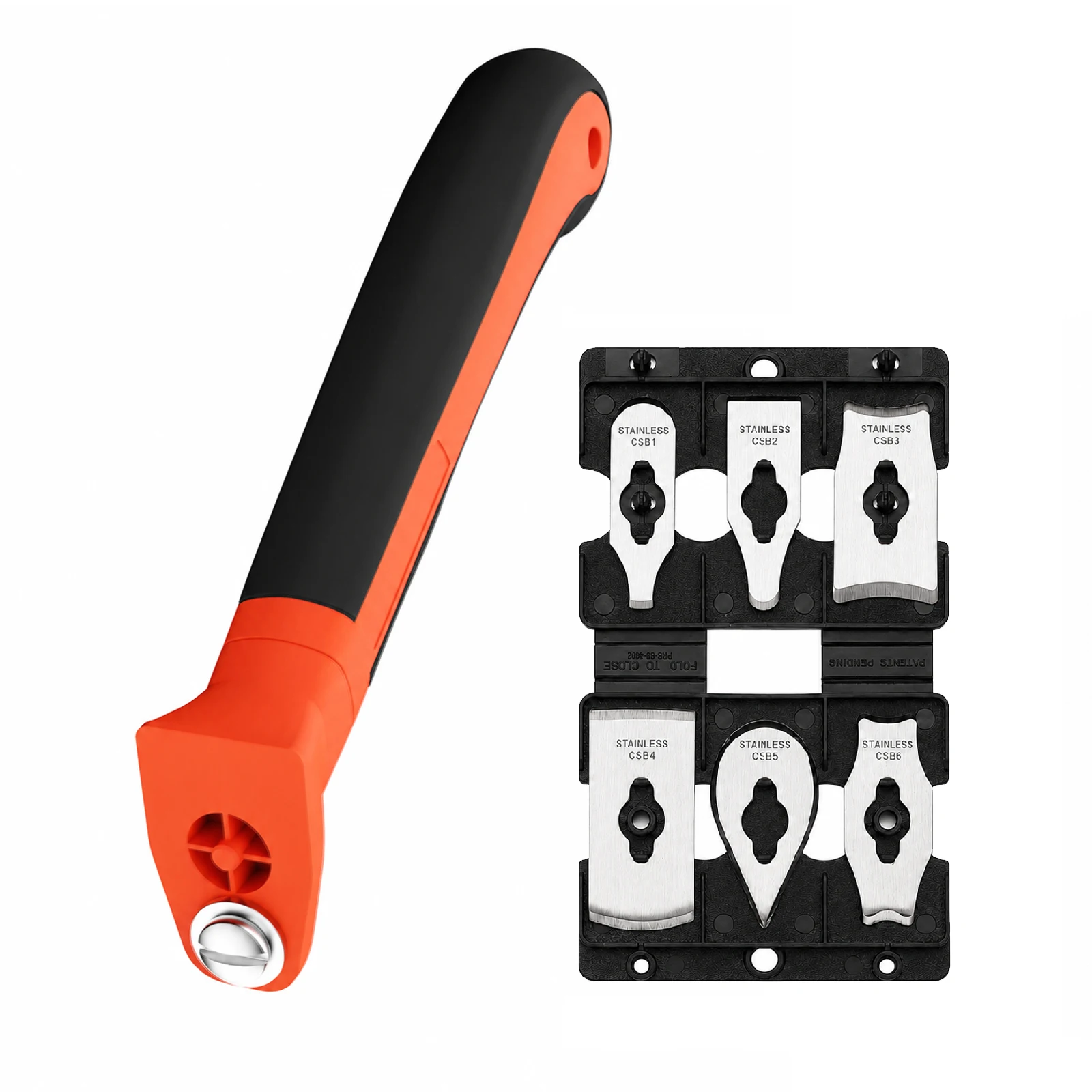 Viladepot Scraper Tool Soft-Grip Contour Scraper with 6 Blades for Removing Varnish Glue Rust Paint Resin Dry Glaze Stains Putty