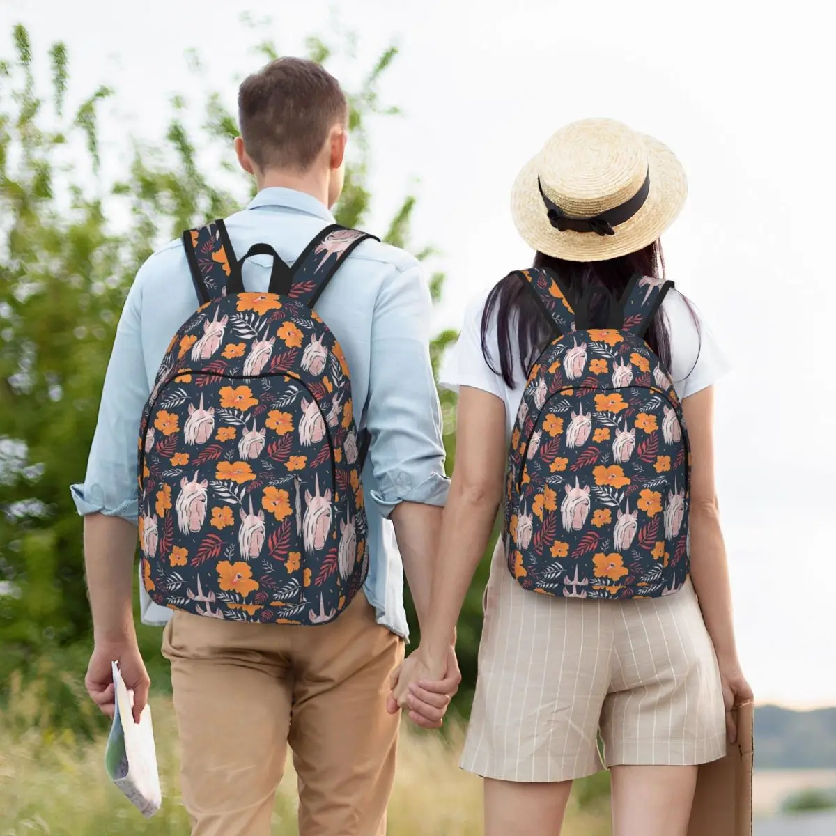 Mochila con patrón Floral de unicornio para preescolar, guardería, escuela, estudiante, Linda mochila de dibujos animados, niño, niña, niños, mochila de lona