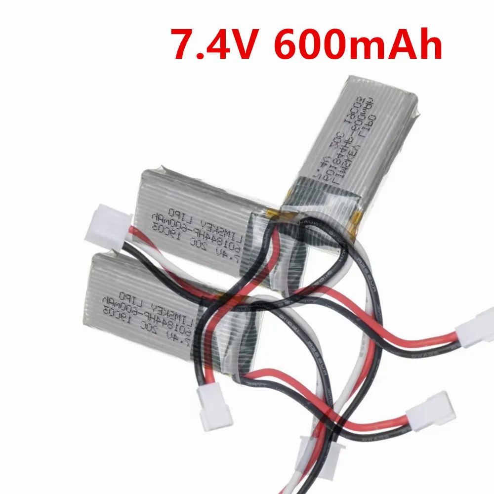 7.4V 600mah 601844 battery with charging cable for WLToys F959 XK DHC-2 A600 A700 A800 A430 RC Airplane RTF Spare Parts battery