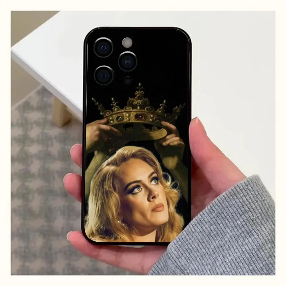 Singer Adele A-Adkins Phone Case For Apple iPhone 15,14,13,12,11,Pro,X,XS,Max,XR,Plus,Mini Soft Black Cover
