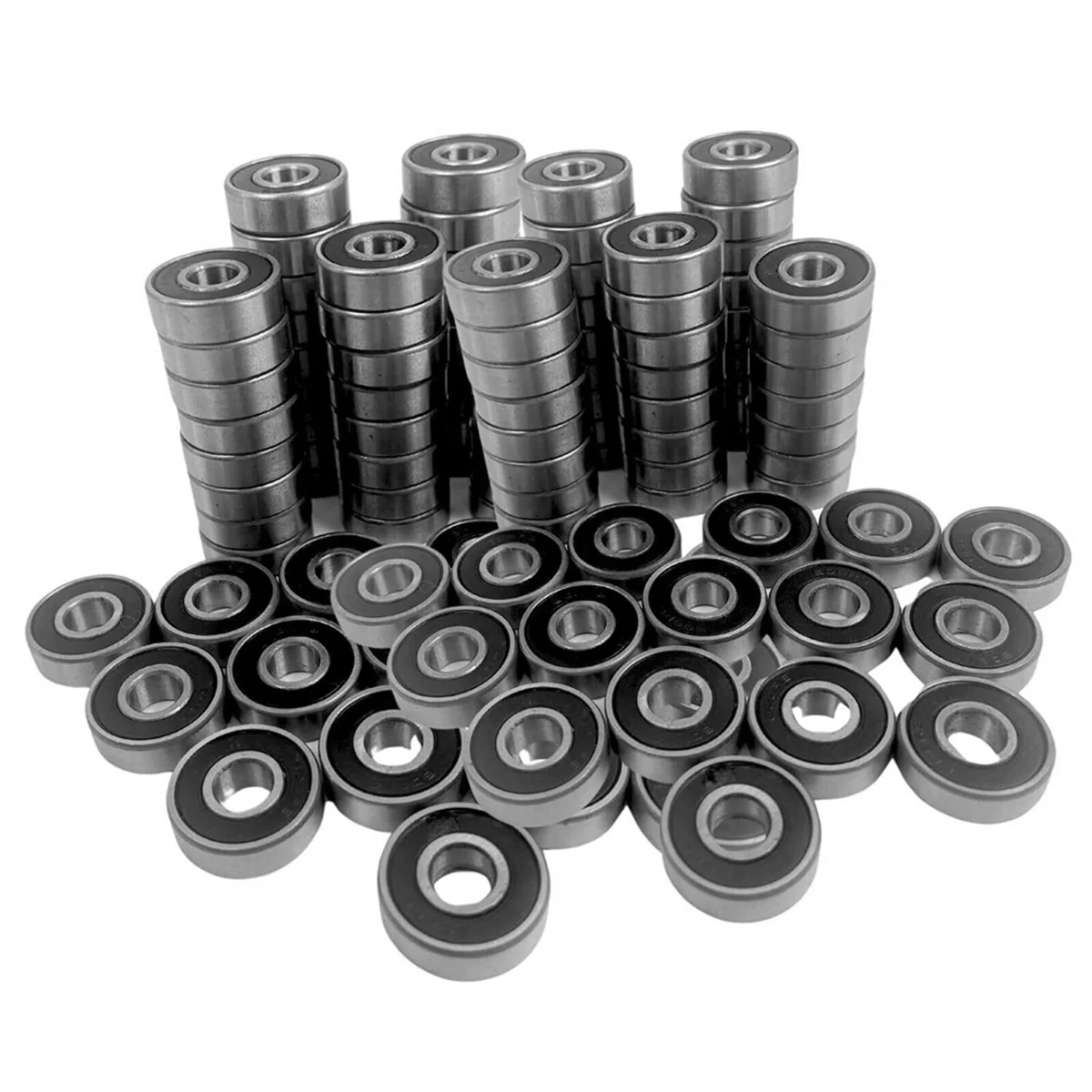 

100 Pack 608 2RS Bearings, 8x22x7mm RS Ball Bearing Grease Seal Assembly Roller Skateboard Bearings