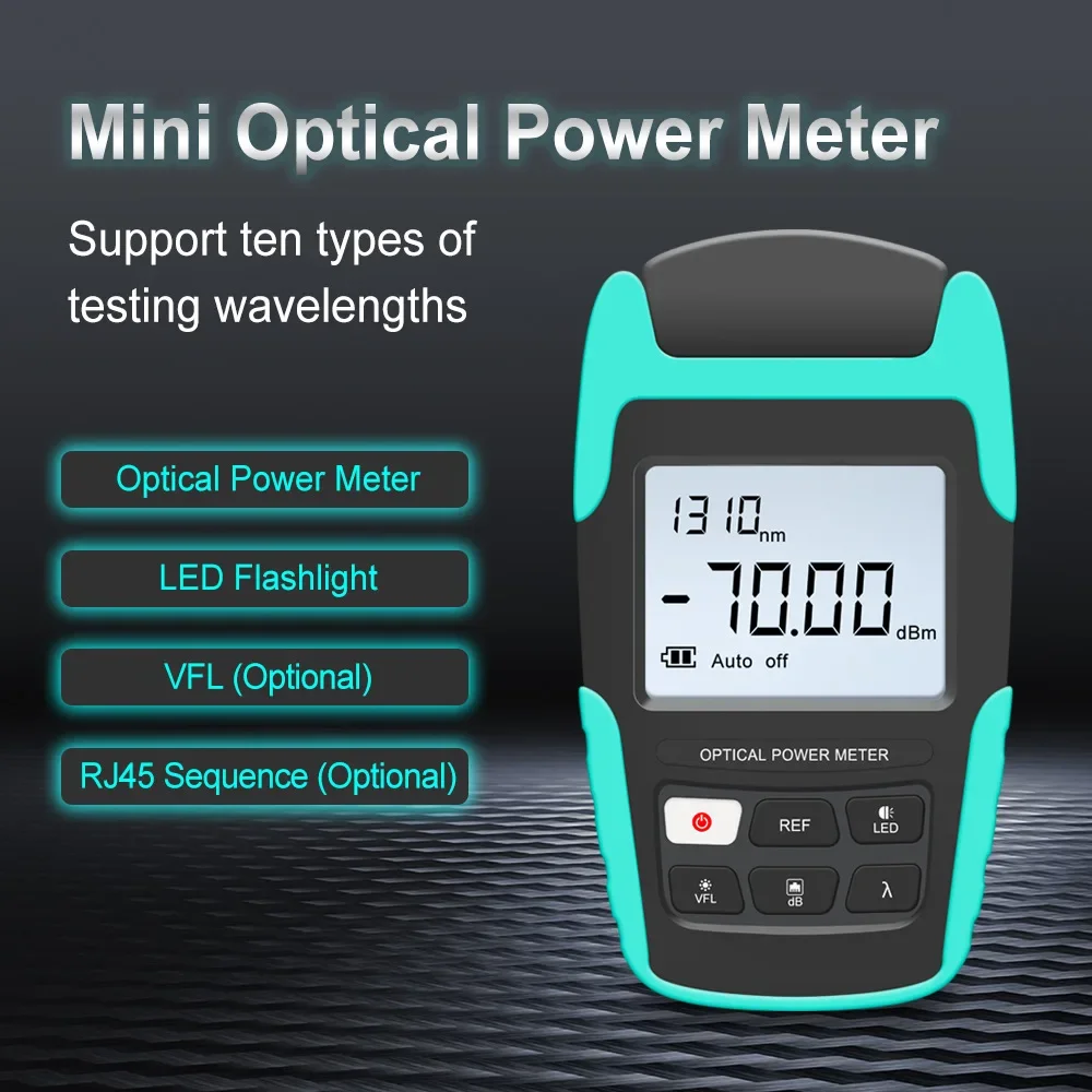 

4-in-1Rechargeable Green laser Mini Optical Power Meter With Fiber Optic Testing Tester Optical Attenuation Tester OPM