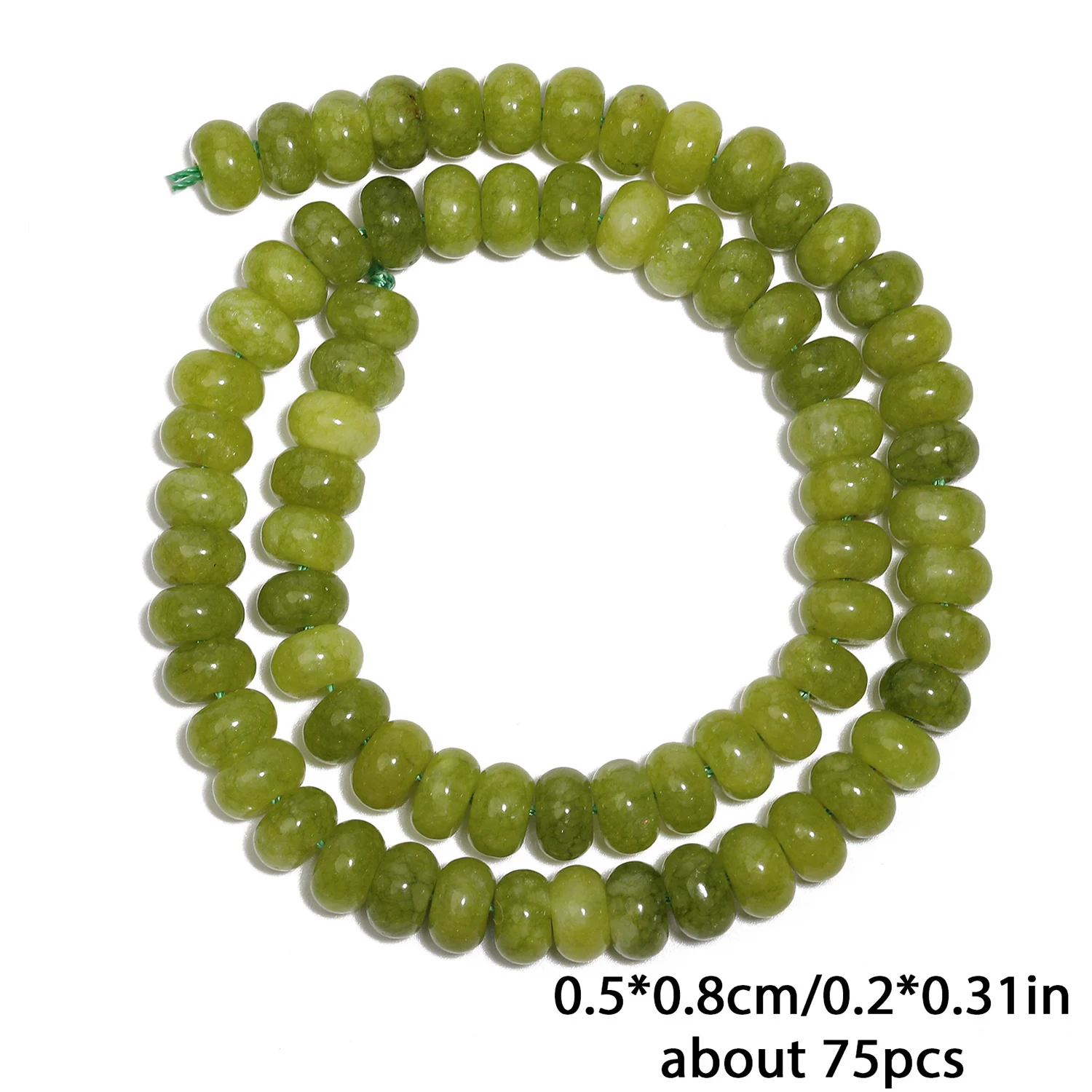 Natursteine Rondelle Spacer Perlen 5x8mm Gelb Grün Jade Flache Runde Perlen für Armbänder Perlen Schmuckherstellung Zubehör – Detail 33