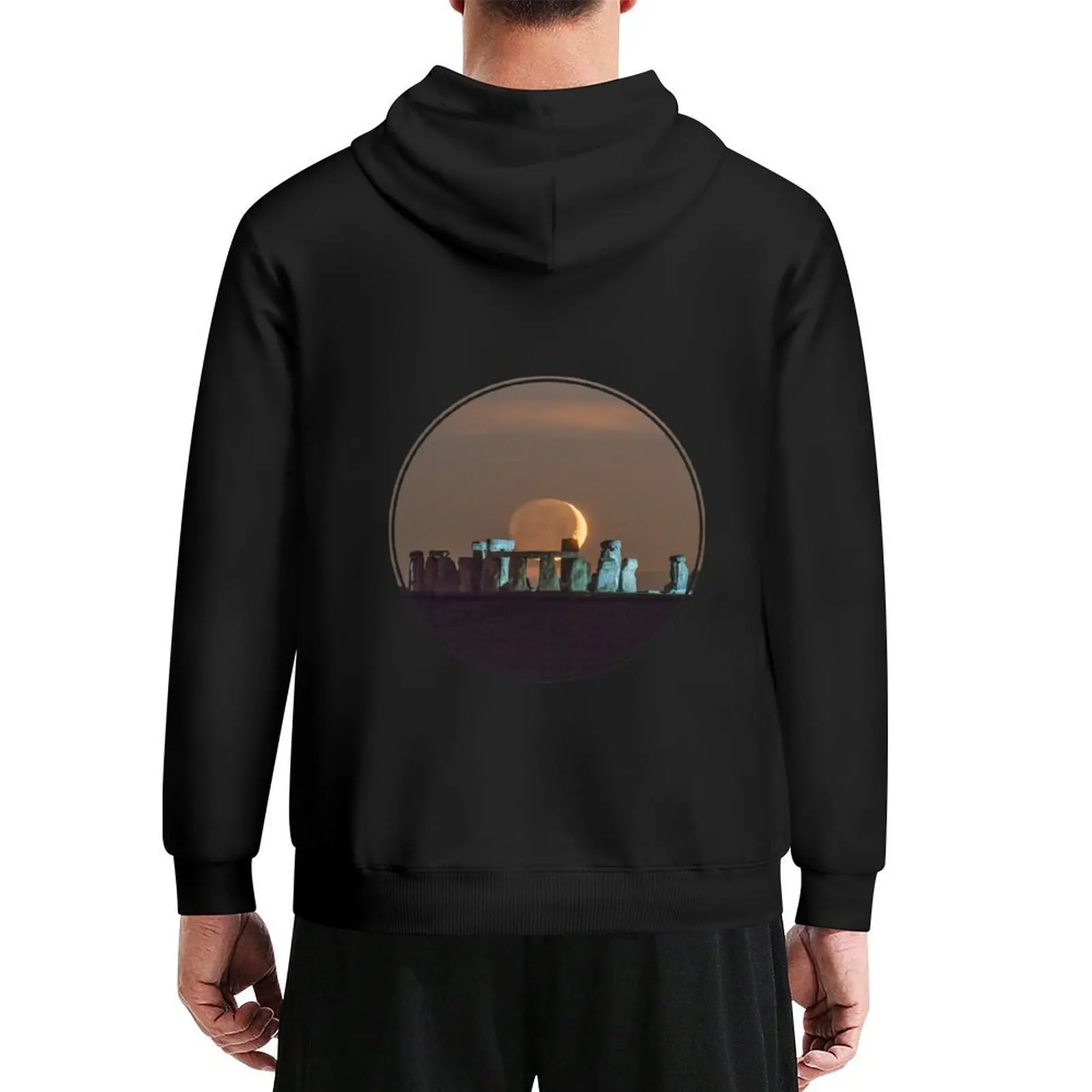 

Moonset over Stonehenge Hoodie men's clothing anime clothes mens clothes men's clothes new features of hoodies & sweatshirts