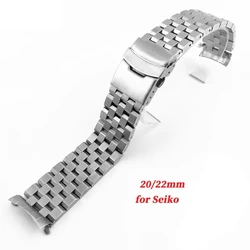Curved End Steel Strap for Seiko SKX007 SKX009 SKX173 SKX175 Full Solid Stainless Steel Band 20mm 22mm Metal Bracelet with Tools