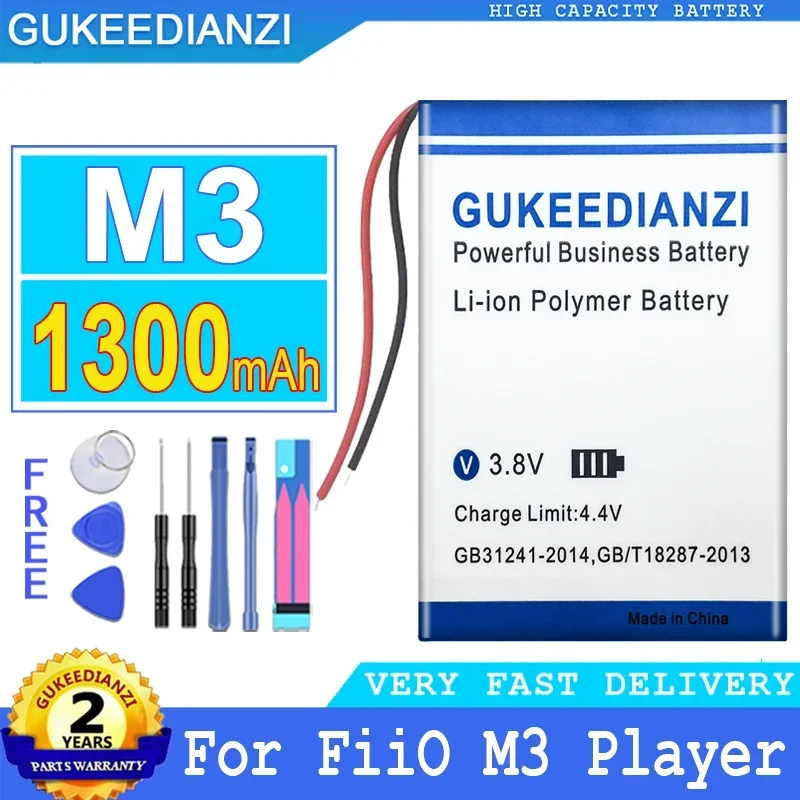 1300mah gukeedianzi Batterie für fiio m3 Player Big Power Bateria