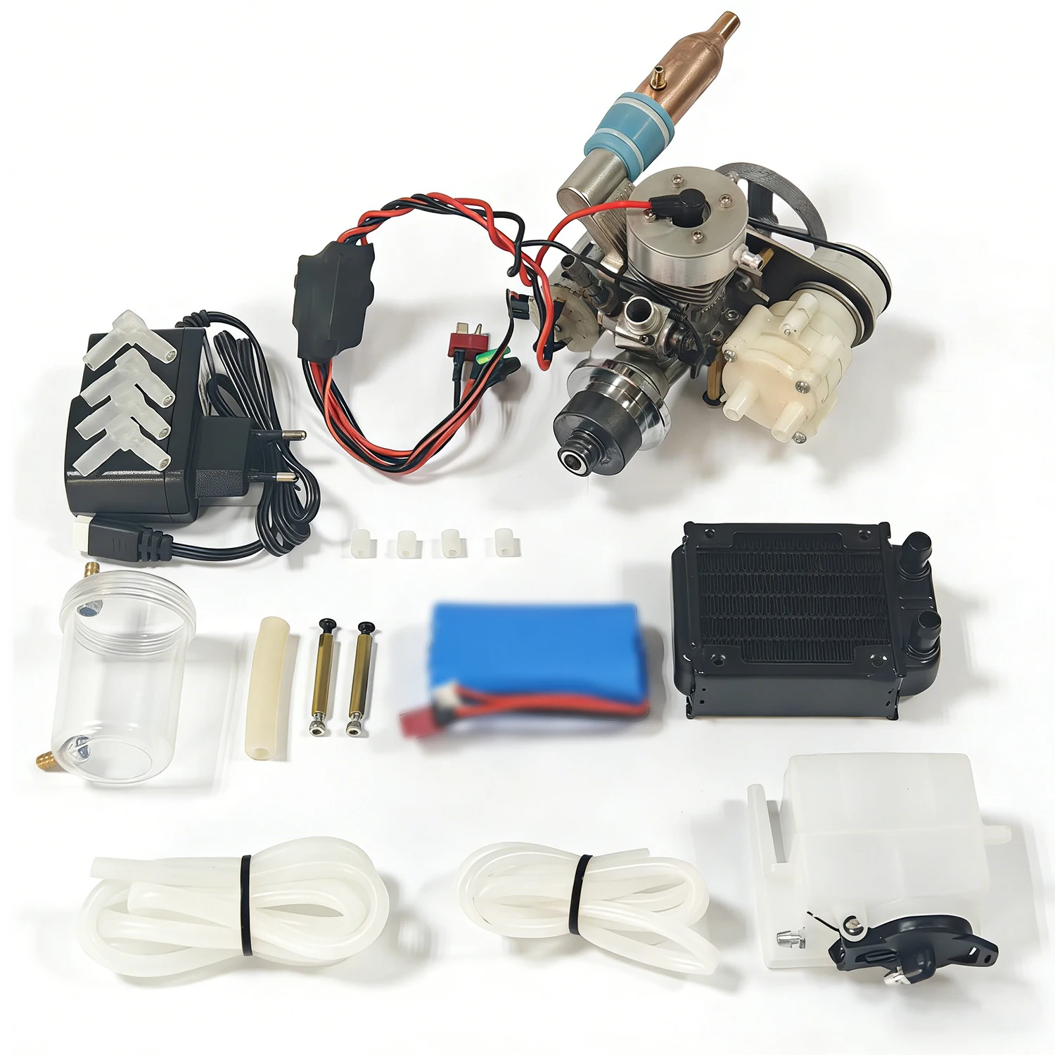 

Grade 15 Water Cooled Accessories for Methanol 2 Stroke Engines Miniature RC Cars Boats Clutch Electric Start Engine Accessories