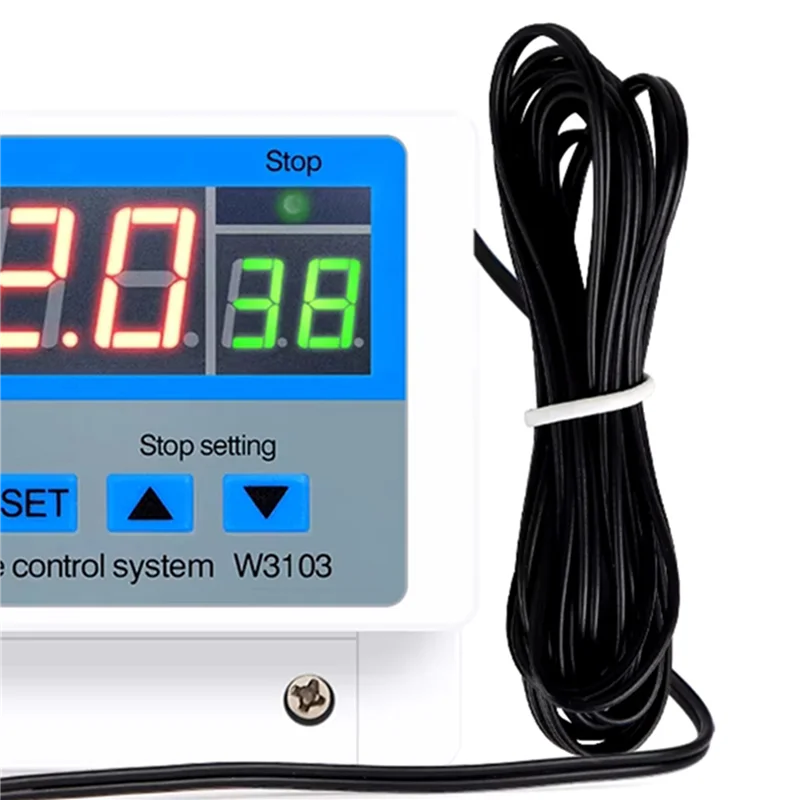 

ABSQ-3X Цифровой регулятор температуры 220 В Макс. 5000 Вт Цифровой термостат 30 А от -19 до 99 ℃ Контроллер температуры XH-W3103