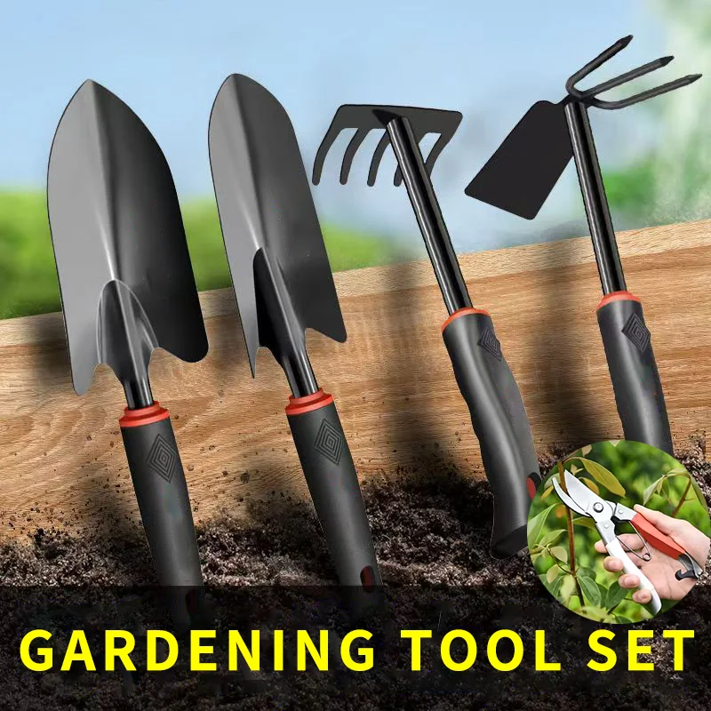 5-Piece Shovel, Pruner, Hoe, Rake – Essential Gardening Tool Set 2