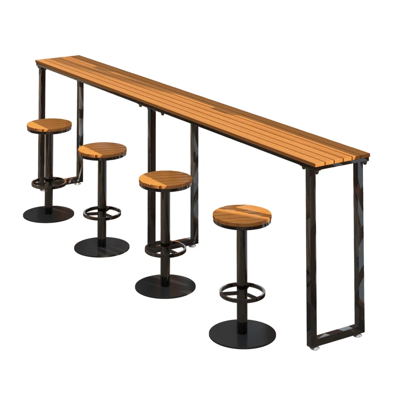 Stainless steel bar chair rotating high stool cafe outdoor courtyard milk tea shop bar chair industrial style bar chair