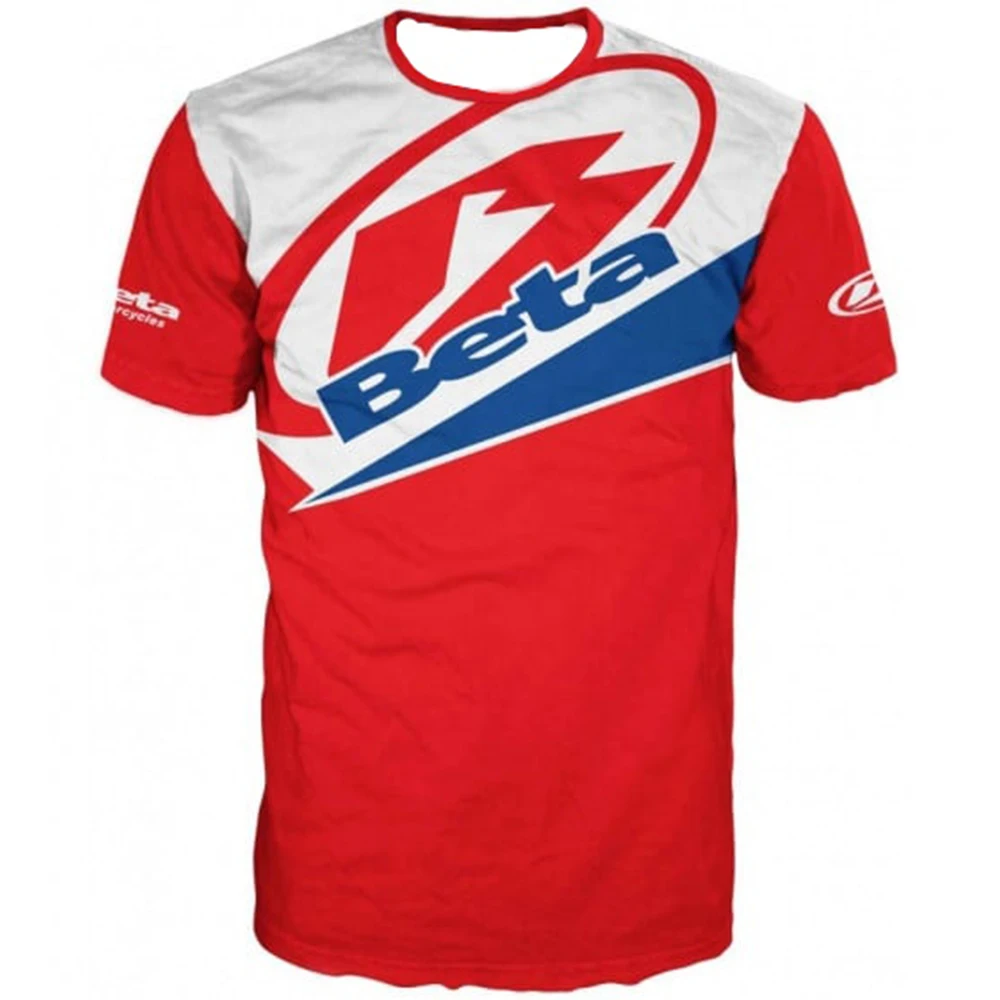 

25. мужская и женская мотоциклетная свободная езда с короткими рукавами, летняя хит продаж, дышащая, быстросохнущая, с короткими рукавами с принтом бета