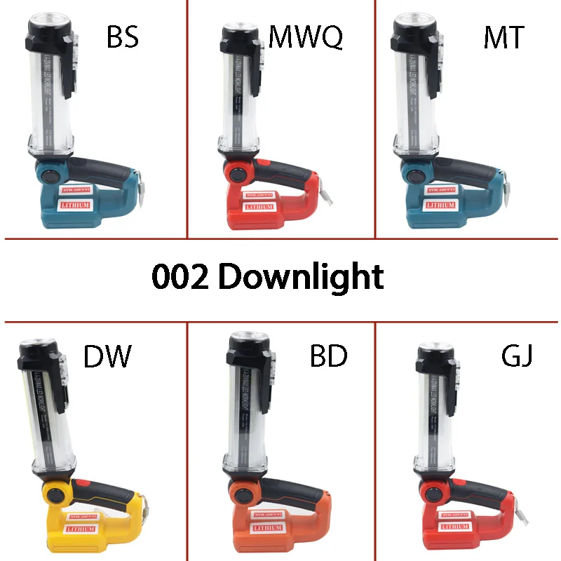 Downlight holofotes lâmpada para black decker para bosch para artesão para dewalt para makita para milwaukee 14.4v 18v li-ion bateria