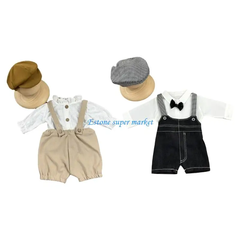 

090B Baby Hat Shirt Pants Outfit Baby Photo Clothes Fashion Photography Props Infant Photo Costume Clothing