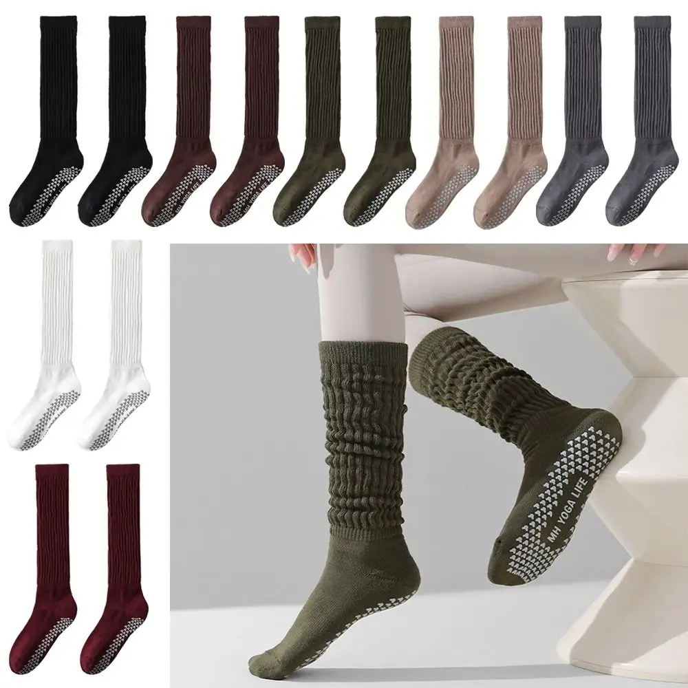

Trendy Non-Slip Yoga Socks Cotton Warm Long Tube Socks High-elastic Breathable Floor Socks Fall Winter