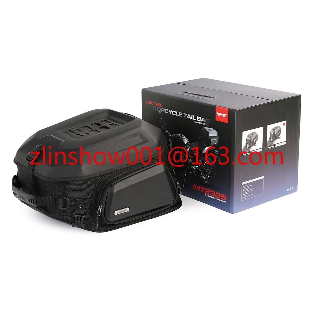 

23L-35L Motorcycle Tail Bag Hard Shell Expandable Saddle Tail Seat Bags for Motorbike Luggage Accessory