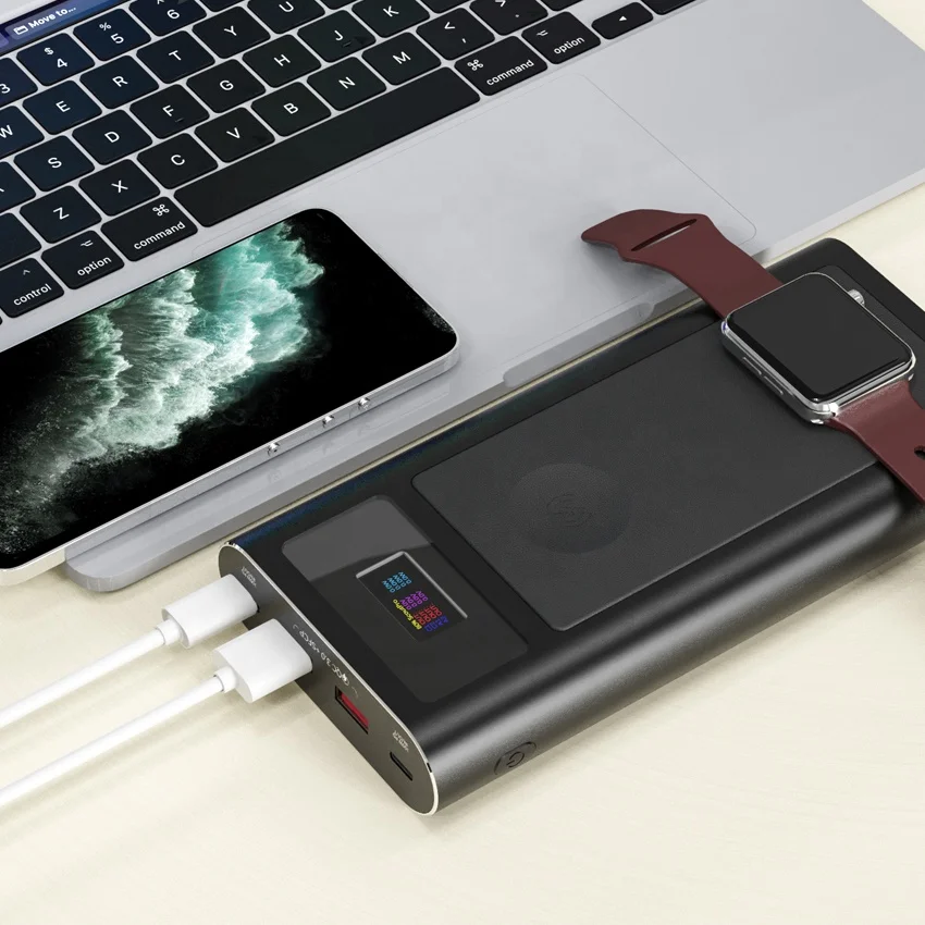 PD 100W 26800mAh Graphene Power Bank Aluminium Magnetic Wireless Laptop Powerbank Max Output 250W