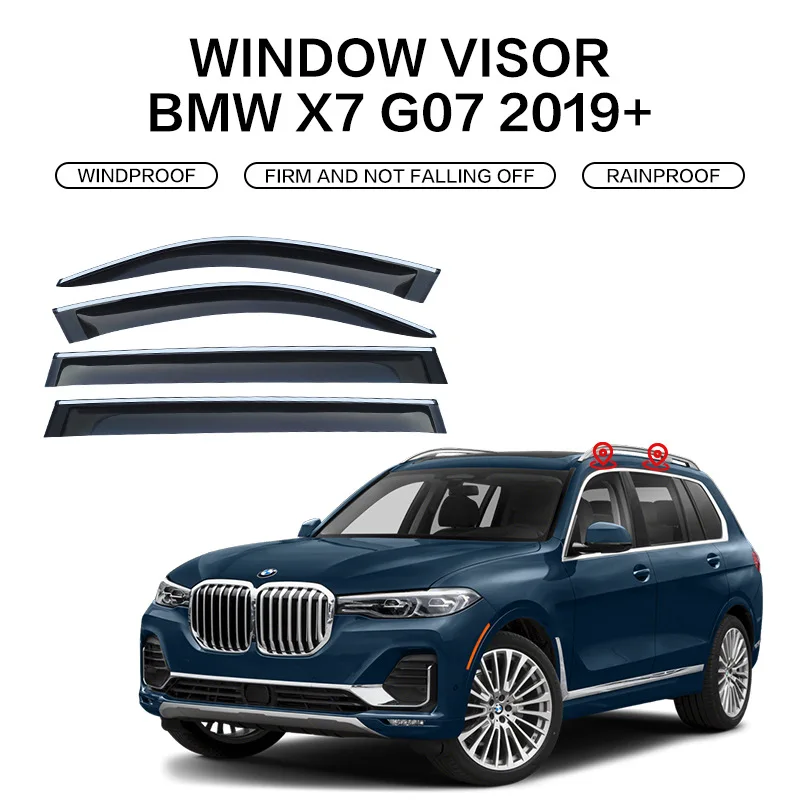 For BMW X7 G07 2019-2024 Air Deflectors Guard Rain Guard Smoke Window Visor Deflector Wind Vent Awnings Shelters