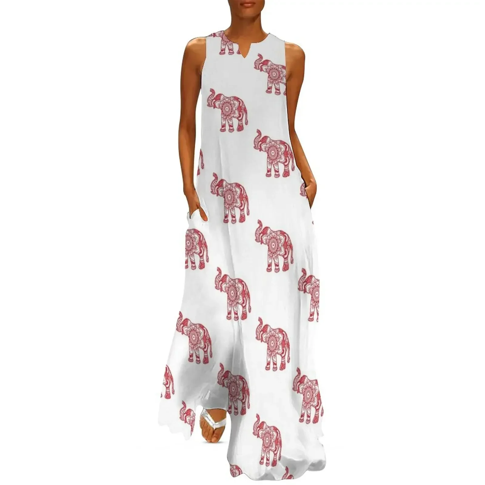

Mandala Elephant Red Long Dress Women's summer dress ceremony dresses elegant party dresses for women 2025 Female dress
