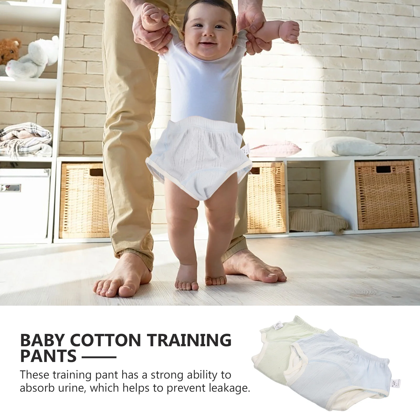

2 шт., хлопковые детские тренировочные штаны с подкладкой, дышащее тренировочное нижнее белье для малышей, герметичные штаны-горшки, подгузники для плавания