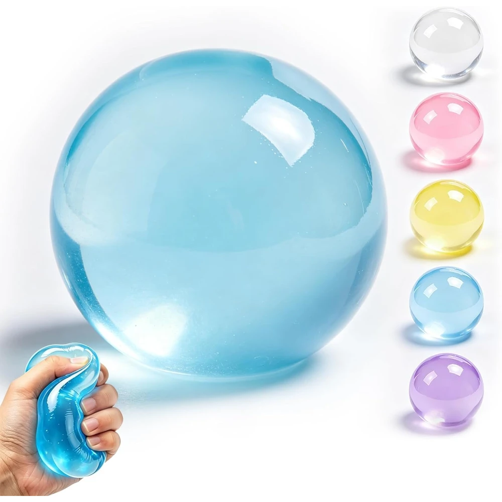 Handmade Coconut Oil Squishy Ball Slow Rising Fidget Stress Ball Clear Jelly Sensory Ball Soft Stress Relief Fun for Adults
