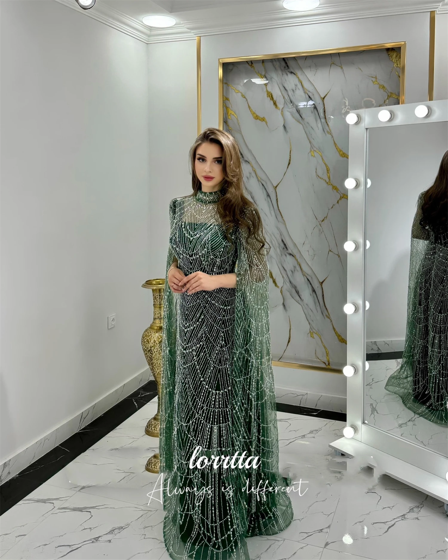 Loretta op maat gemaakte jurken Galajurk Damesavondjurk 2025, Luxe glitterdecoratie Kraalstof Elegante jassennaden Aire •