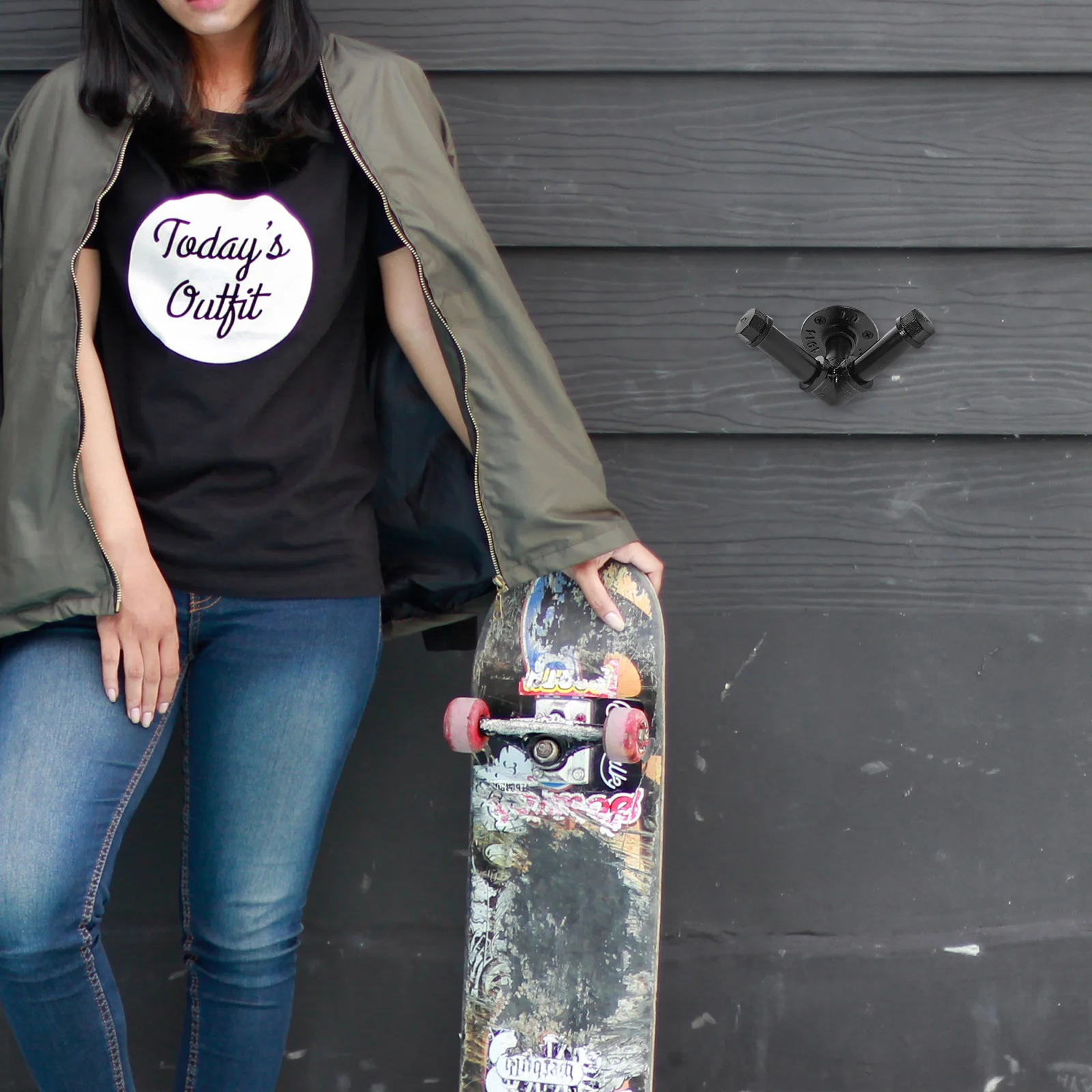 Estante de exhibición para monopatín, soporte de montaje en pared de hierro para almacenamiento en el hogar y la Oficina, Longboard, Snowboard, Kite Board, 1 Juego