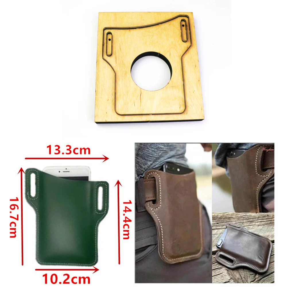 Diy Leather Craft Waist Cellphone Bag Die Cutting Knife Mold Metal Hollowed Punch Tool Pattern