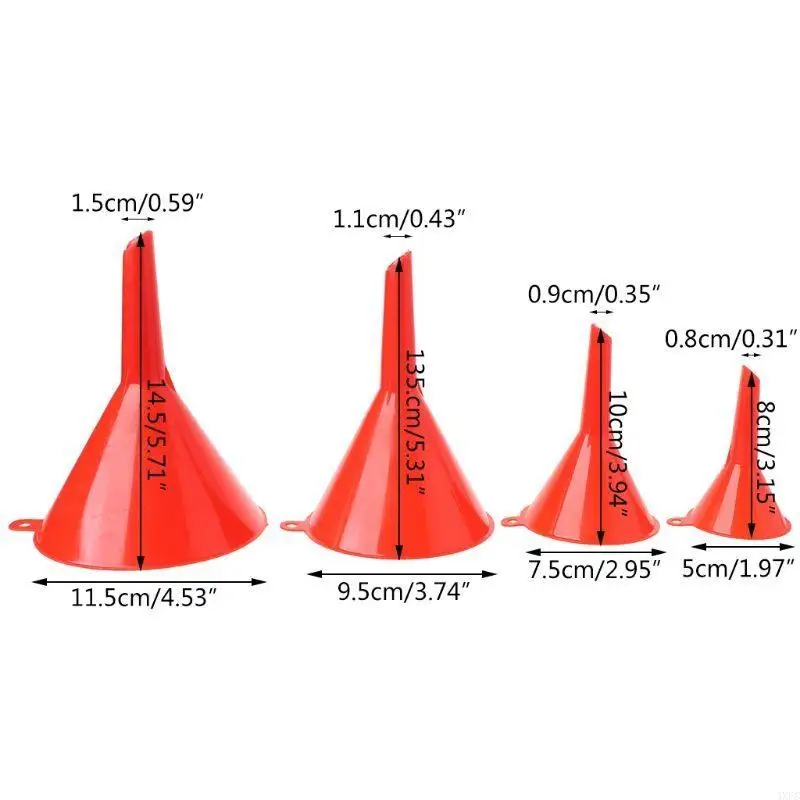 4 قطعة مجموعة قمع بلاستيكية لسيارة زيت الغاز والسوائل السيارات المنزل المطبخ وظيفة قمع بلاستيكي هبوط السفينة