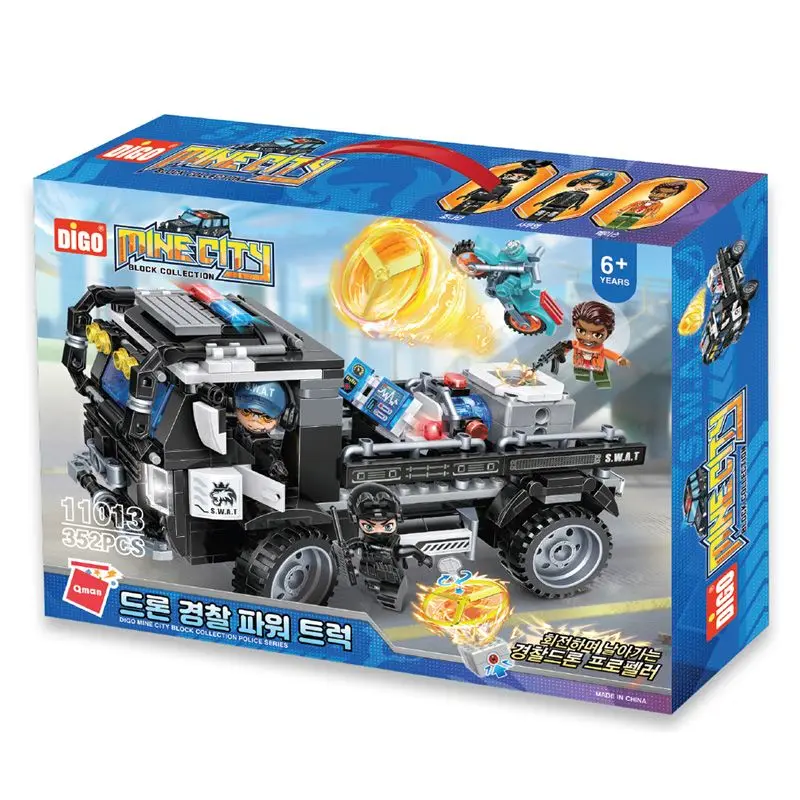 Digo drone police power truck 352PCs transform block set