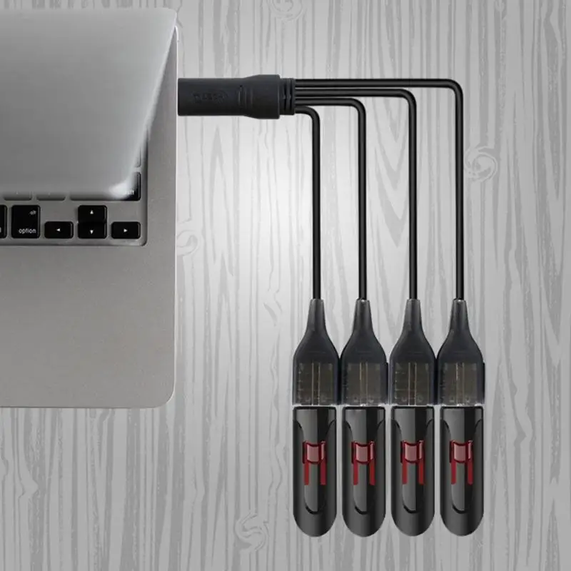 U2JE USB Splitter Cable USB 2.0 Male to 4 Port Female Multi USB Port Extender Cable for Data Transfer Power Charging