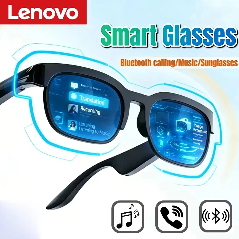 Lenovo 2026 New Smart Glasses AI Translation Bluetooth Conversation Recording Listening To Music Smart Sunglasses for Men Women