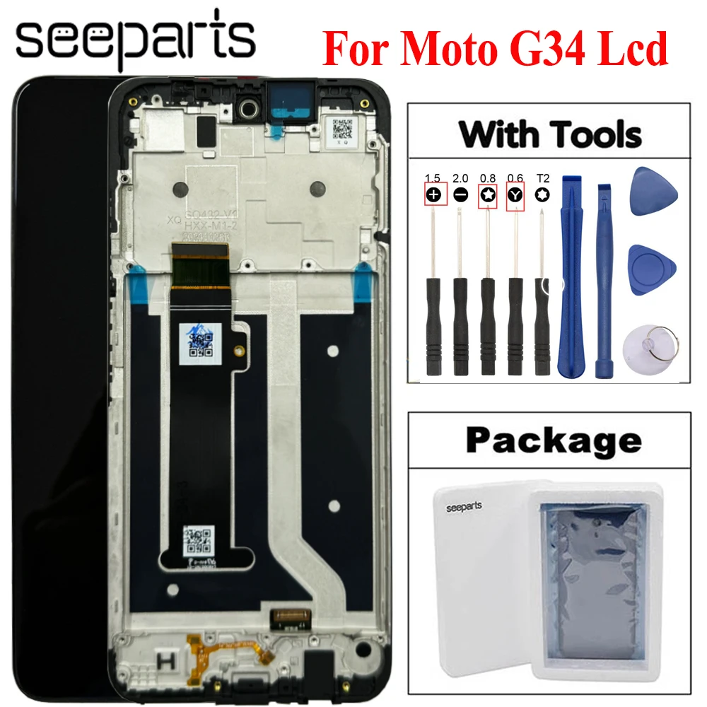 

Tested 6.5“ For Motorola Moto G34 LCD Display Touch Panel With Frame Digitizer Assembly G34 Display For Moto G34 XT2363-2 LCD