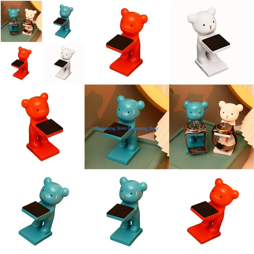 

573B Versatile Resin Watch Stand Bear Figure Bracelet Display Holder for Shop Decors