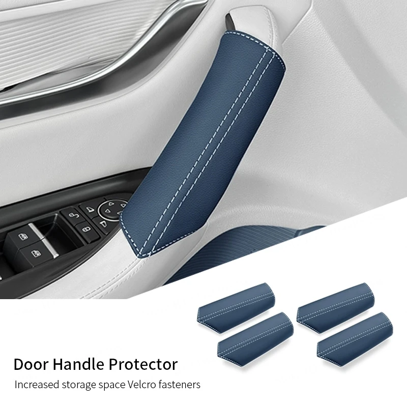 NEW1 For Byd Song Plus Seal U Dmi EV 2020-2025 Car Door Inner Handles Soft Leather Protective Cover Scratching Anti-bumping