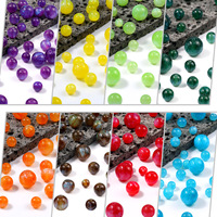 10mm Gradient Dots Star Multicolor Acrylic Round Glass Spacer Loose Beads For Jewelry Making Bracelet DIY Keychain Accessories