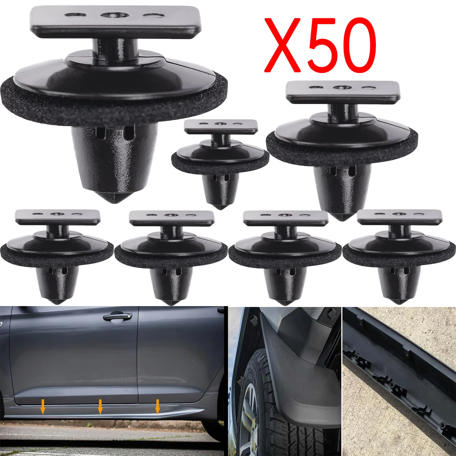 10-50PCS Car Rocker Panel Moulding Fastener Clips with Sealer Compatible with Nissan Infiniti 76882-EG01A Altima Juke M35 M45