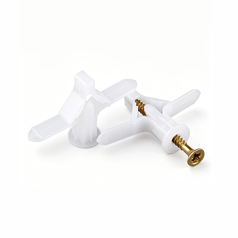 10-50 Sets de Anclajes de Pared Tipo Mariposa Blancos y Grises, Tacos de Expansión de Plástico para Paneles de Yeso y Ladrillo Hueco, Tacos de Expansión Tipo Avión
