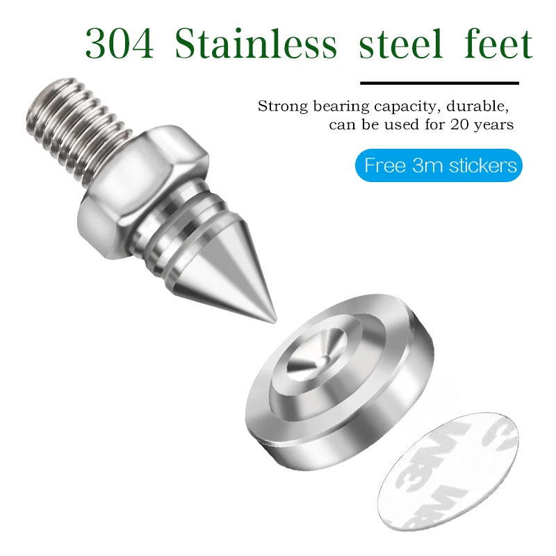 HiFi Audio Foot Spike Stainless Steel CD Amplifier Speaker Machine Stand Feet Pad Nail