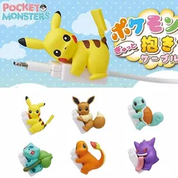 Cute Pikacu Figures Hug Wire Clip Pikachu Charmander Eevee Gengar Pocket Monster Anime Kawaii Collectible Charm Dolls Toys Gift