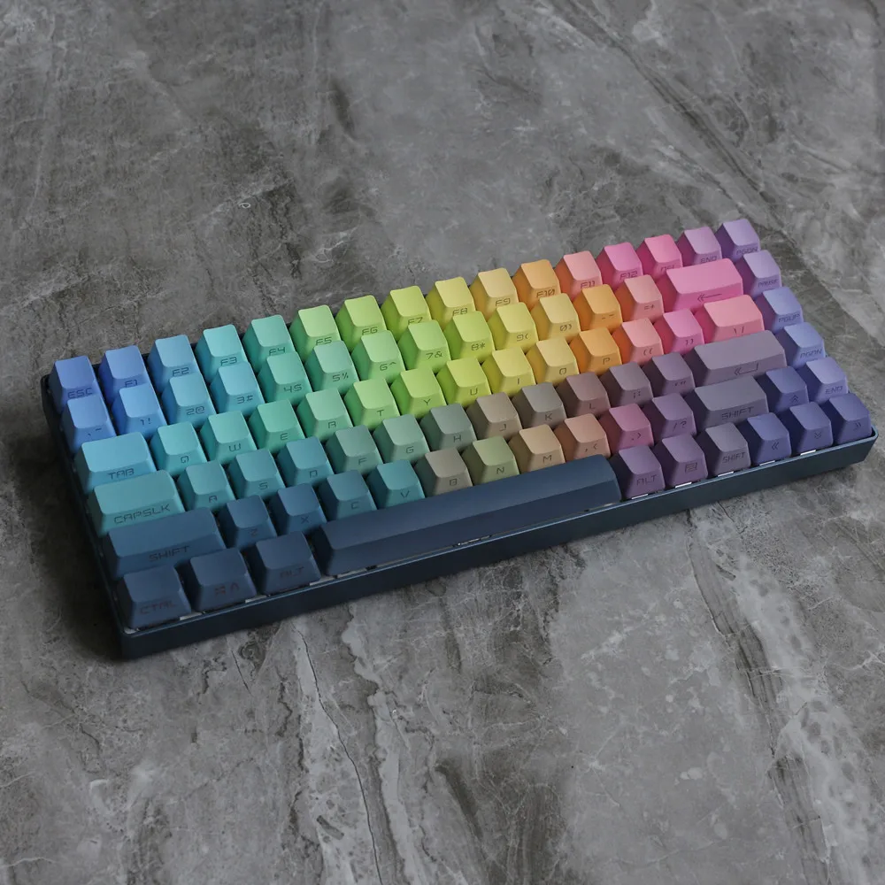 PBT Double Shot Keycaps Aurora Theme Mechanical Keyboard Side Print 133 Keys/Set Backlight Cherry Profile For MX Switches