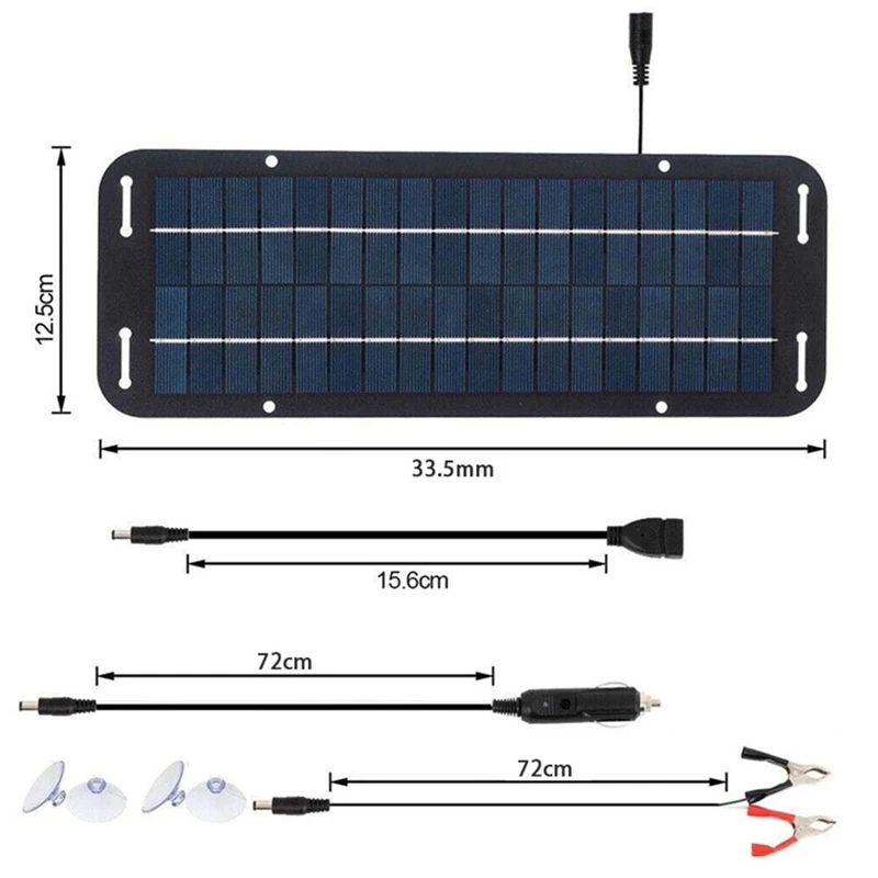 5W18Vsolar Car Photovoltaic Panel 4-in-1outdoor Mobile Phone Portable Semi Flexible Monocrystalline Silicon Emergency Power Bank - view 3