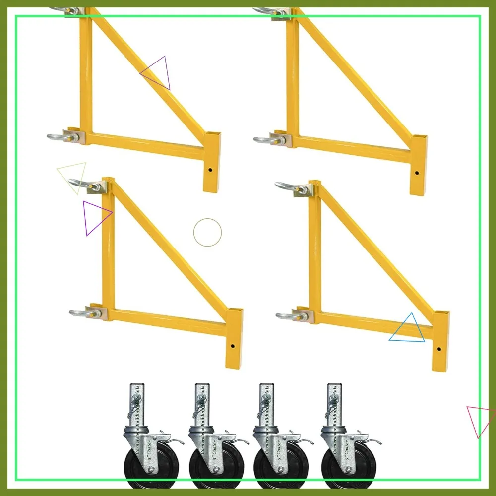 

18" Outrigger Set for 6-Ft Baker Style Scaffold with 5" Wheels, Multipurpose Metal Support