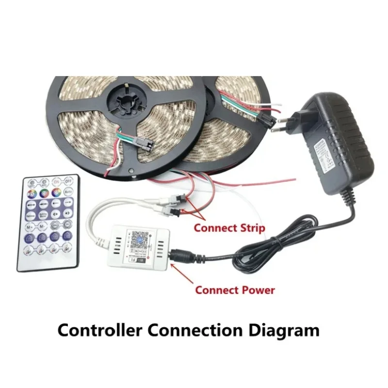 28Key Double Output LED SPI Controller Mini WiFi Led Pixel Controller DC12-24V WS2812B Addressable Magic Home APP phone control